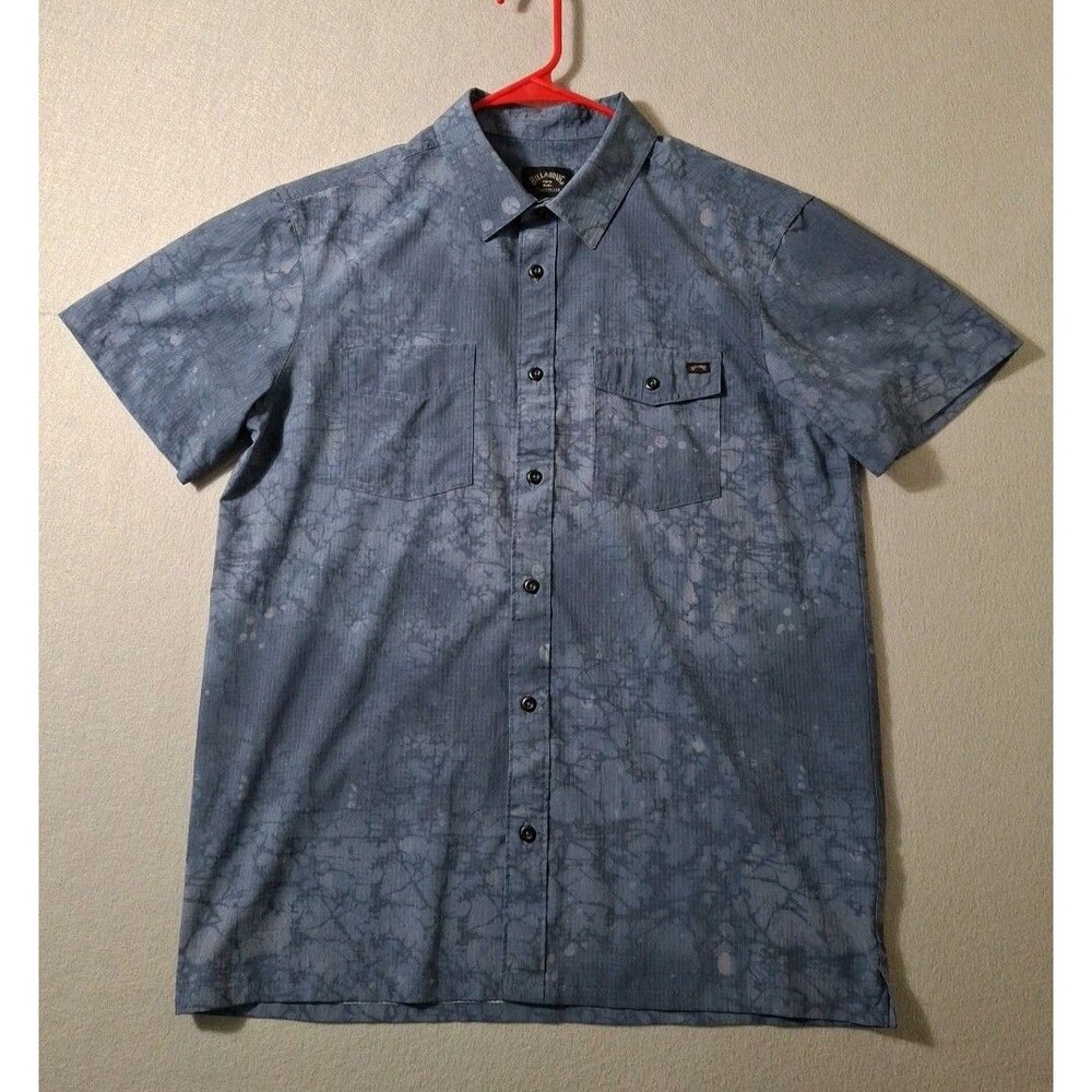 Billabong Recyc Button Up Short Sleeve Shirt Mens S Skater Surfer Y2K